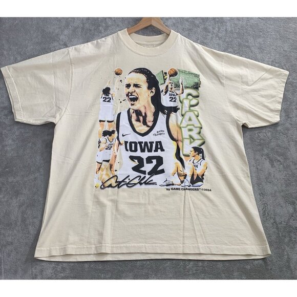 Game Changer Shirt Mens 2XL Caitlin Clark Iowa Hawkeyes Basketball Oversized Tee - Picture 1 of 7